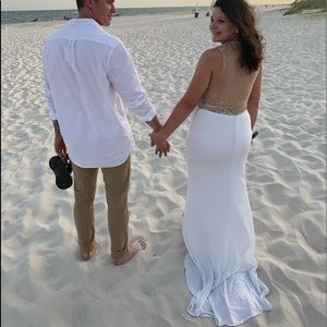 White jovani dress size 12